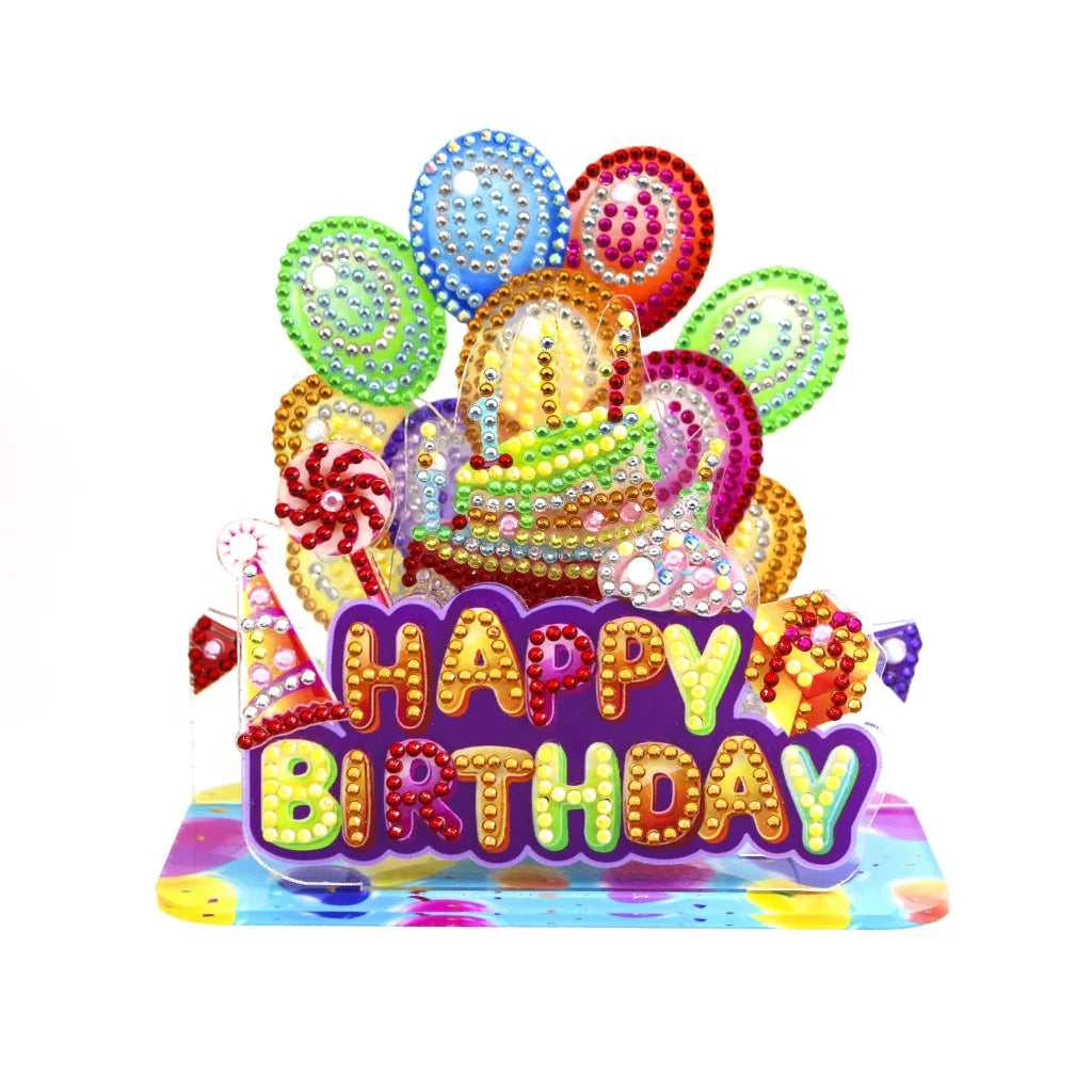 3D Glückwunschkarte zum Geburtstag - Malen nach Zahlen