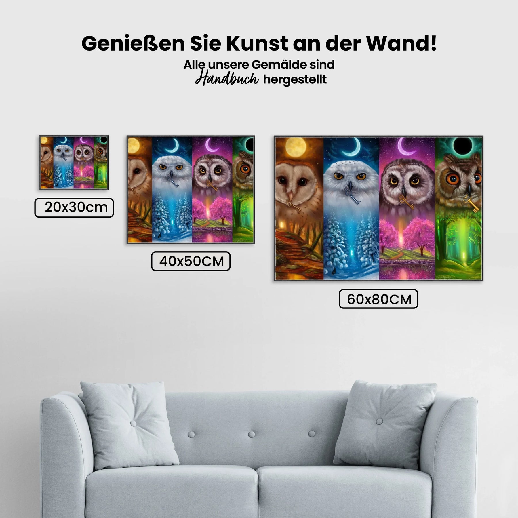 4 Eulen - Malen nach Zahlen