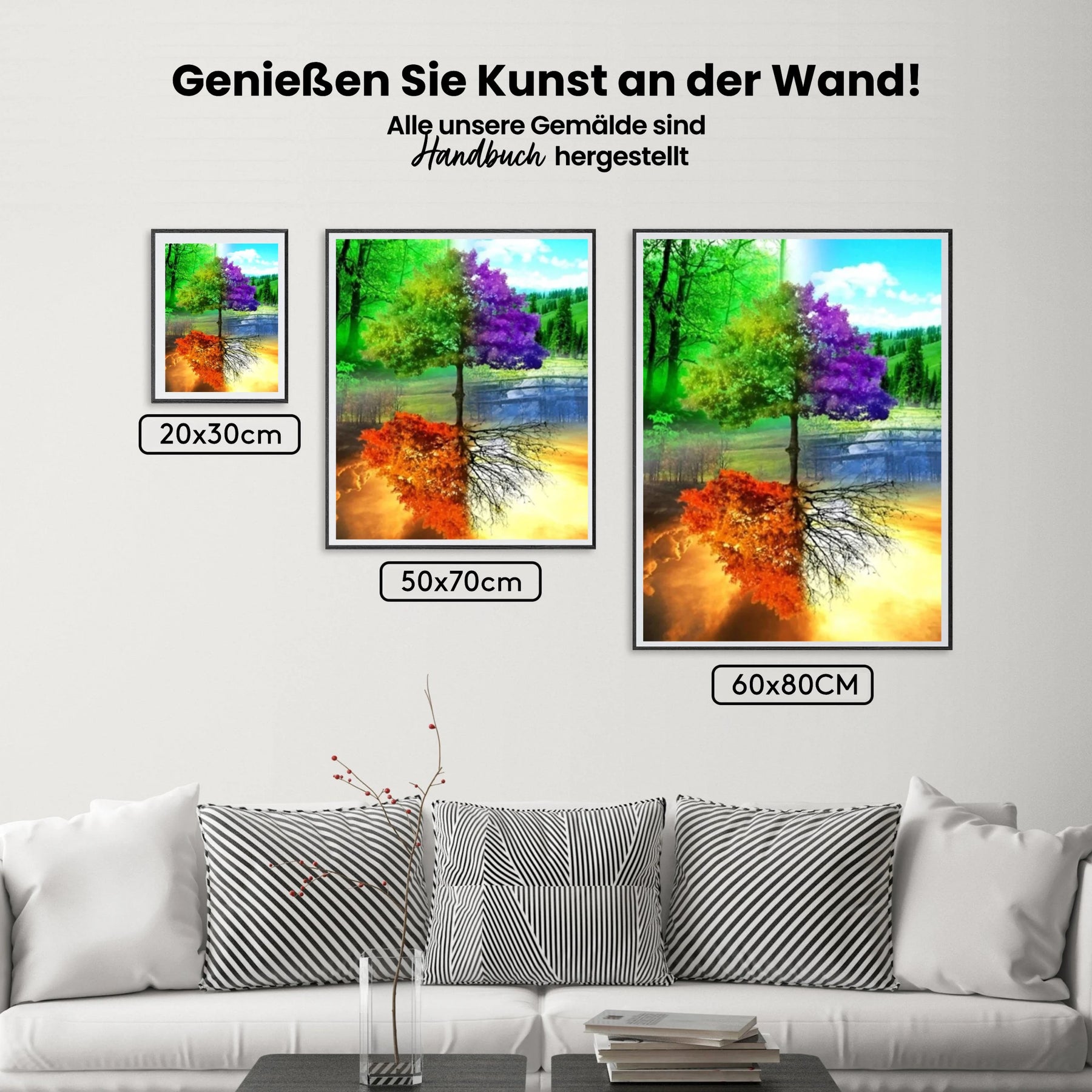 4-Jahreszeiten-Bäume - Malen nach Zahlen