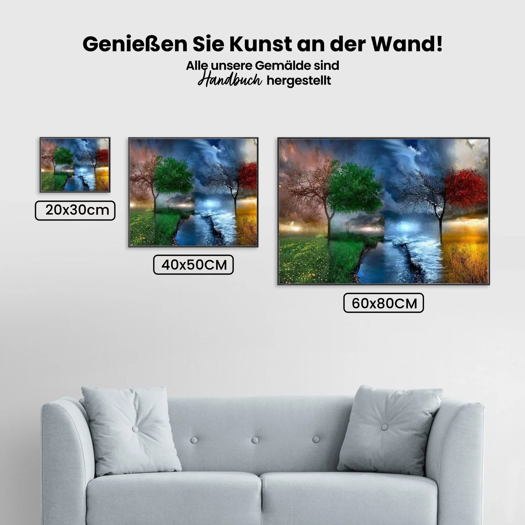 4-Jahreszeiten-Bäume - Malen nach Zahlen