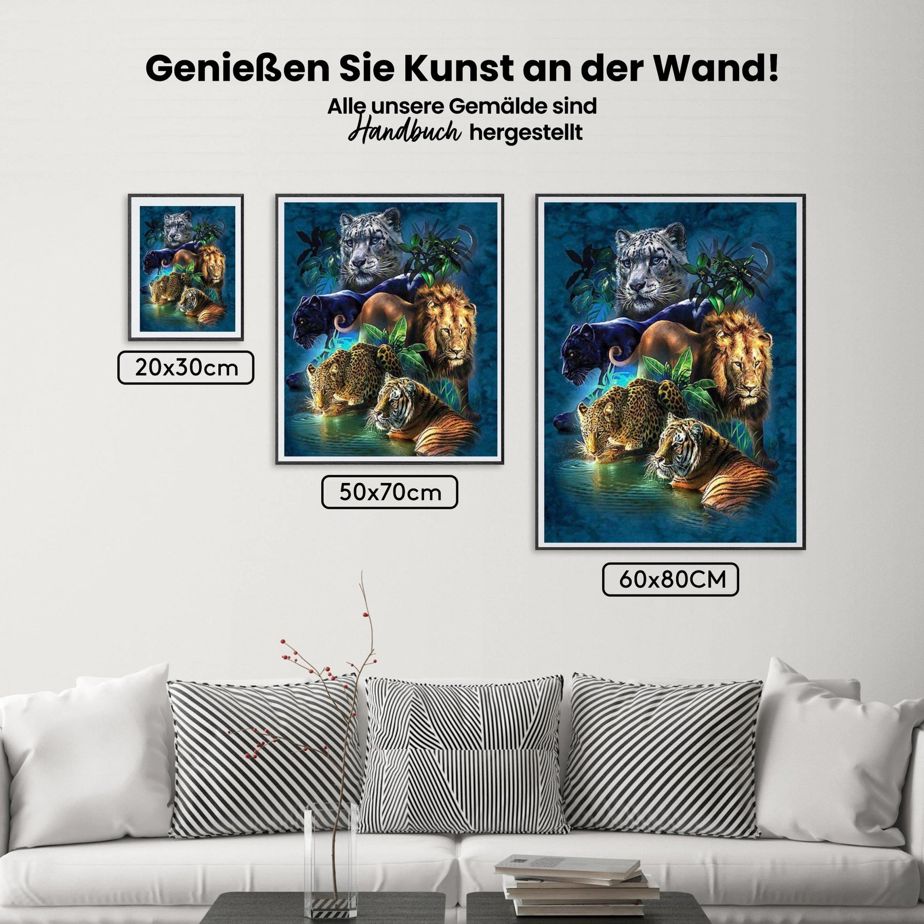 5 Katzen | Aurora Borealis - Malen nach Zahlen