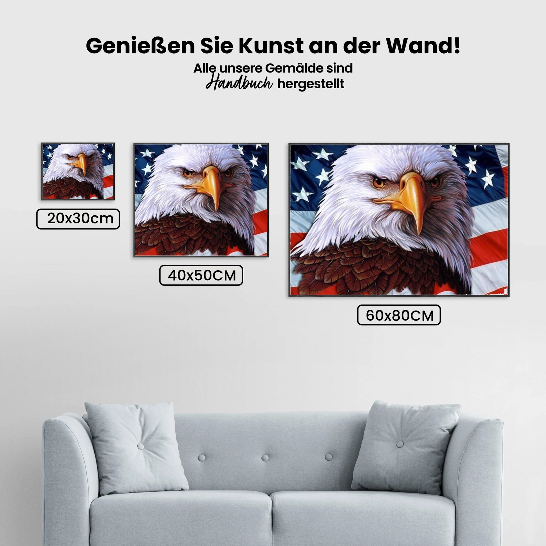 Adler - Amerikanische Flagge - Malen nach Zahlen