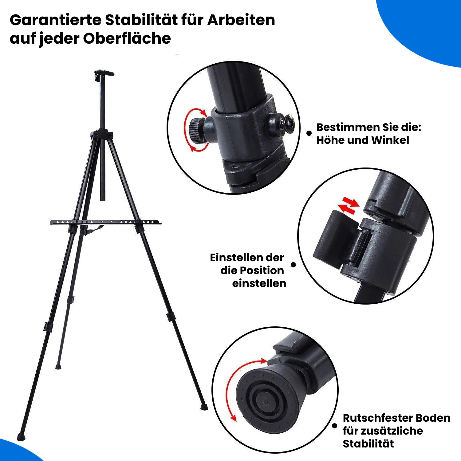 Malen nach Zahlen - Aluminium Staffelei USP