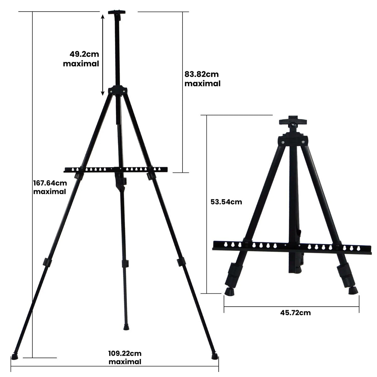 Malen nach Zahlen - Aluminium Staffelei Abmessungen