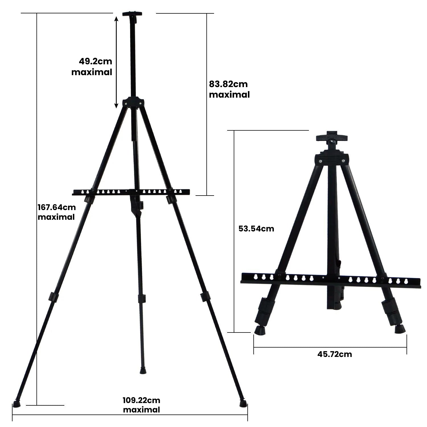 Malen nach Zahlen - Aluminium Staffelei Abmessungen