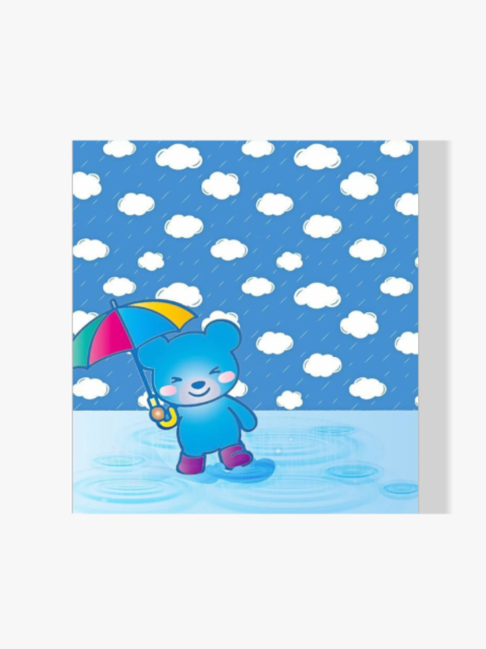 Bär im Regen - Malen nach Zahlen