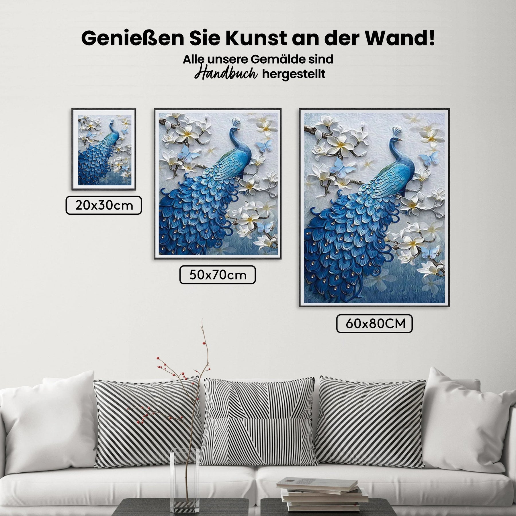 Blauer Pfau XL - Malen nach Zahlen