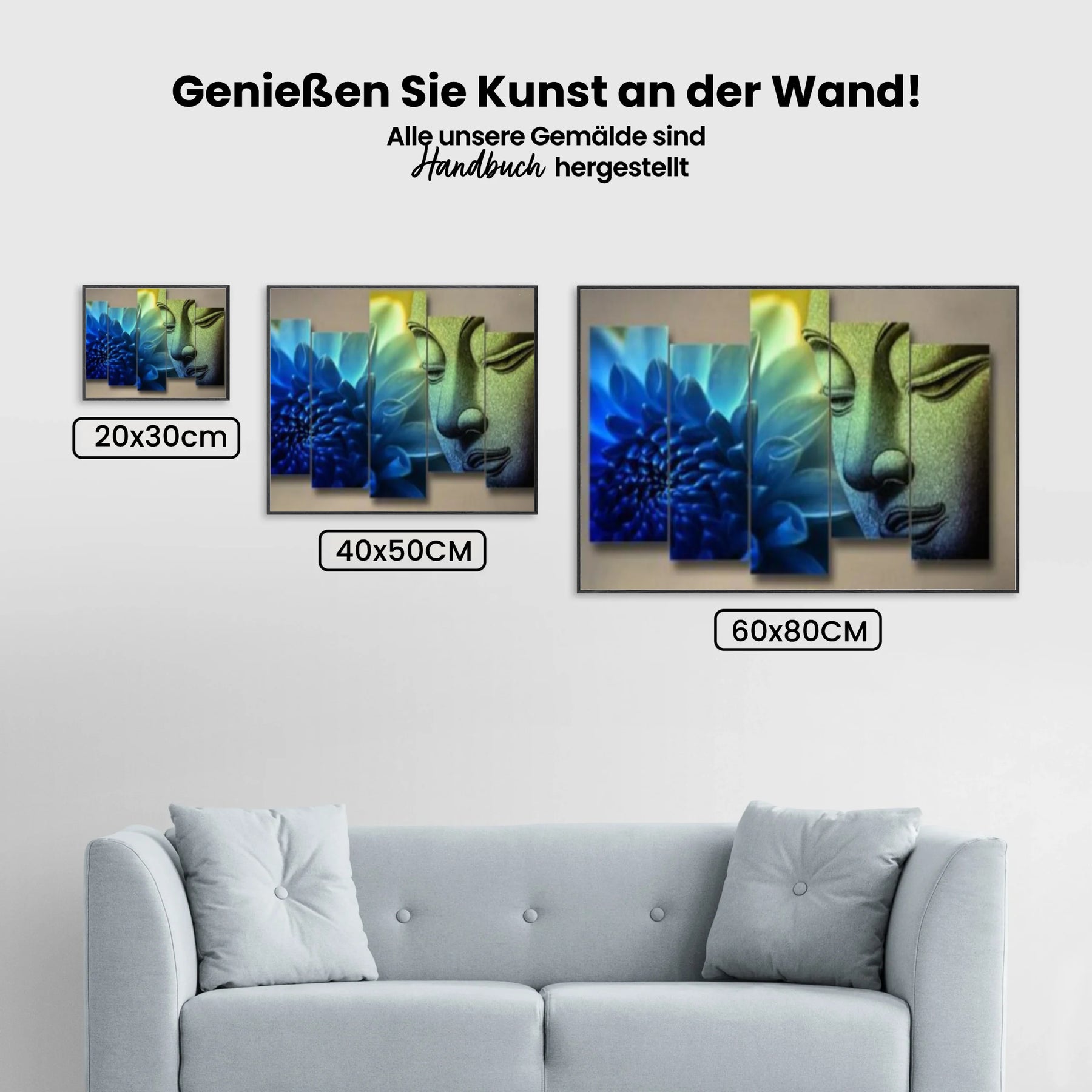 Buddha blauer Lotus - Malen nach Zahlen
