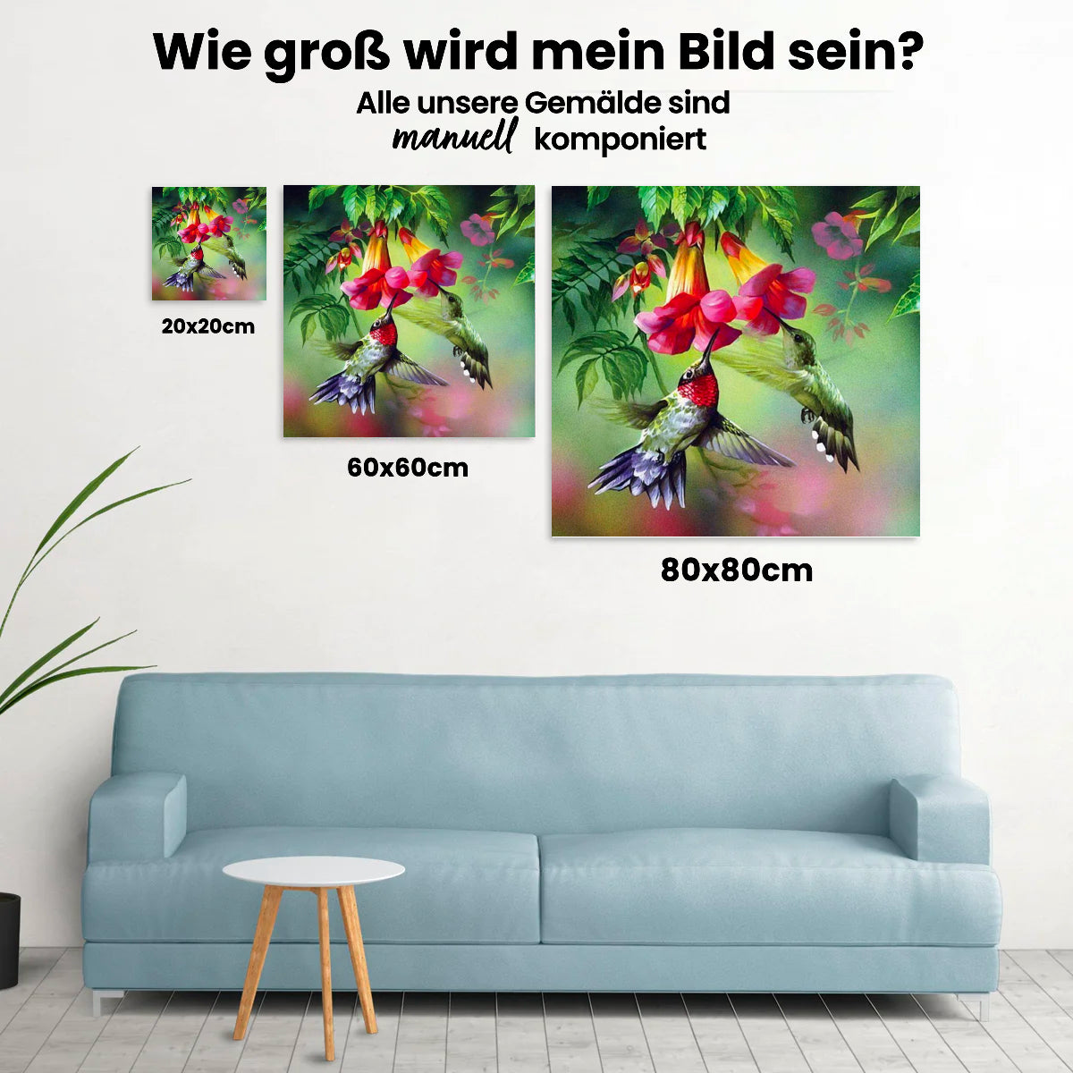 Bunte Kolibris - Malen nach Zahlen