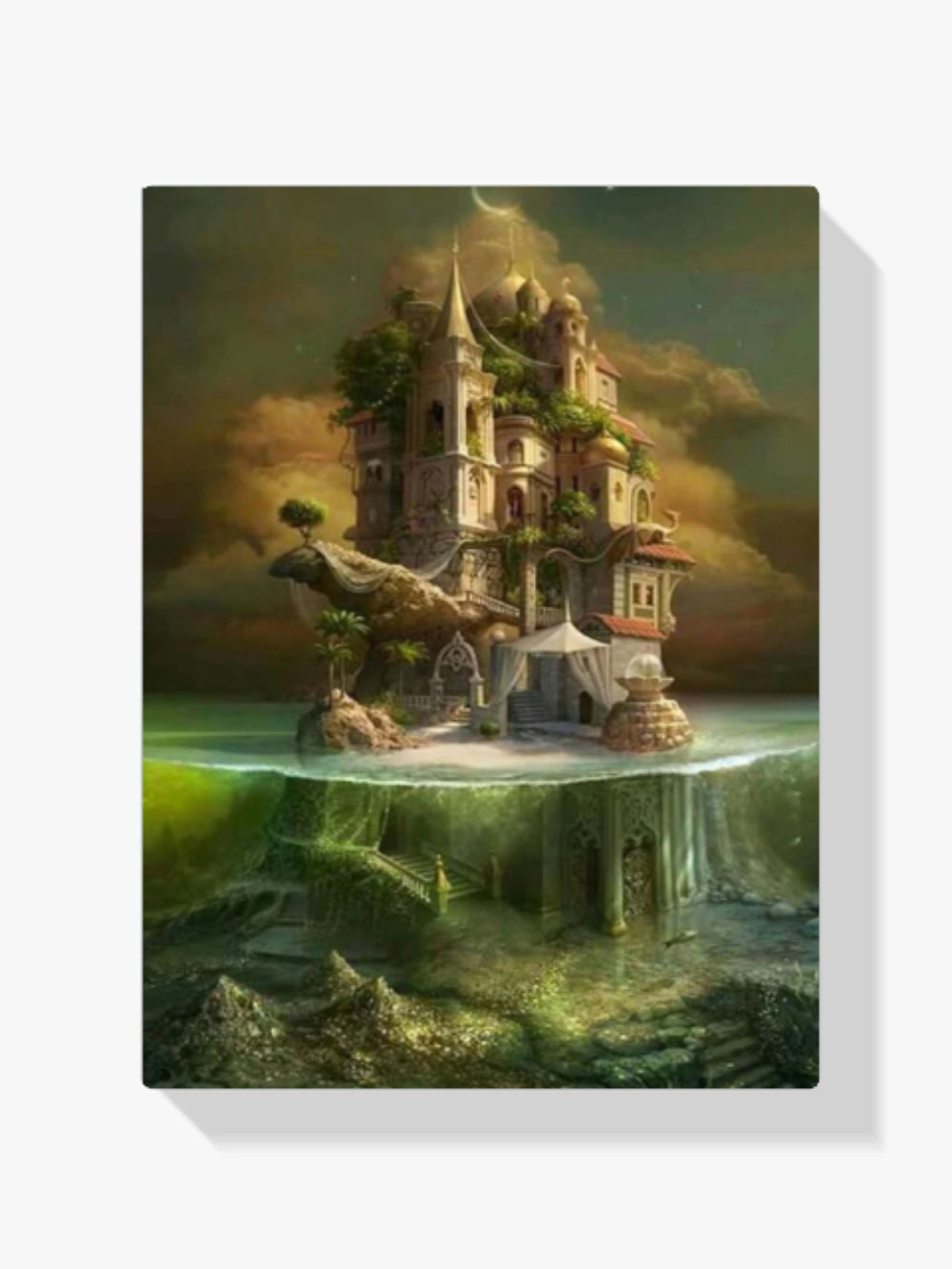 Das Schloss im Meer - Malen nach Zahlen