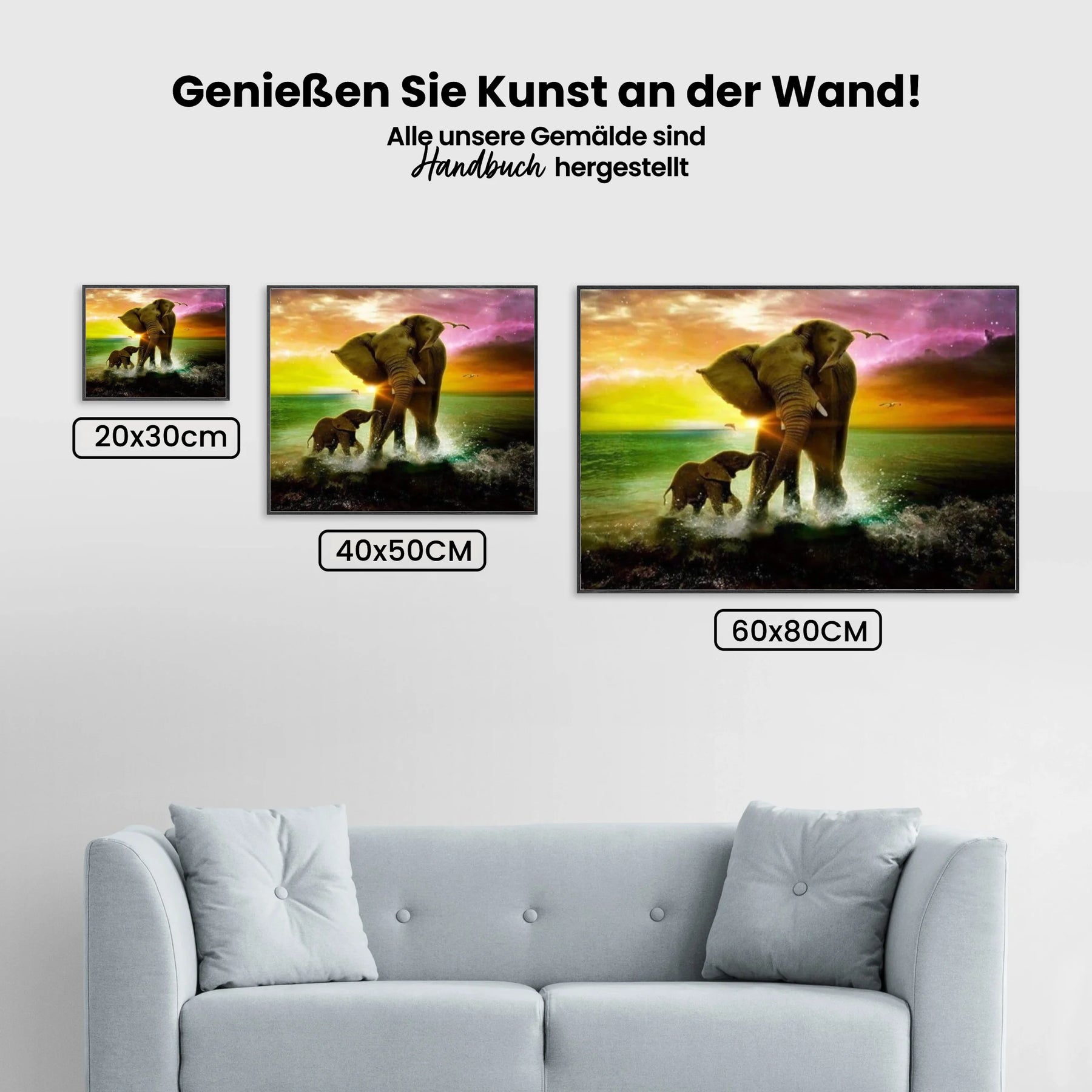 Elefant im Meer - Malen nach Zahlen