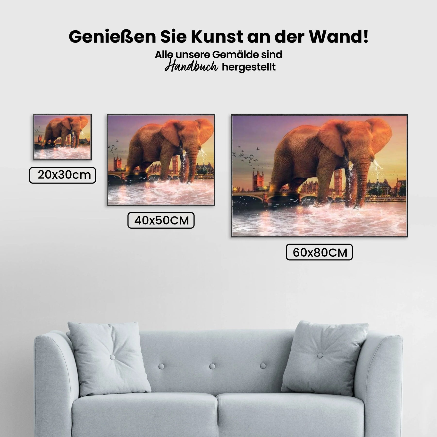 Elefant in London - Malen nach Zahlen