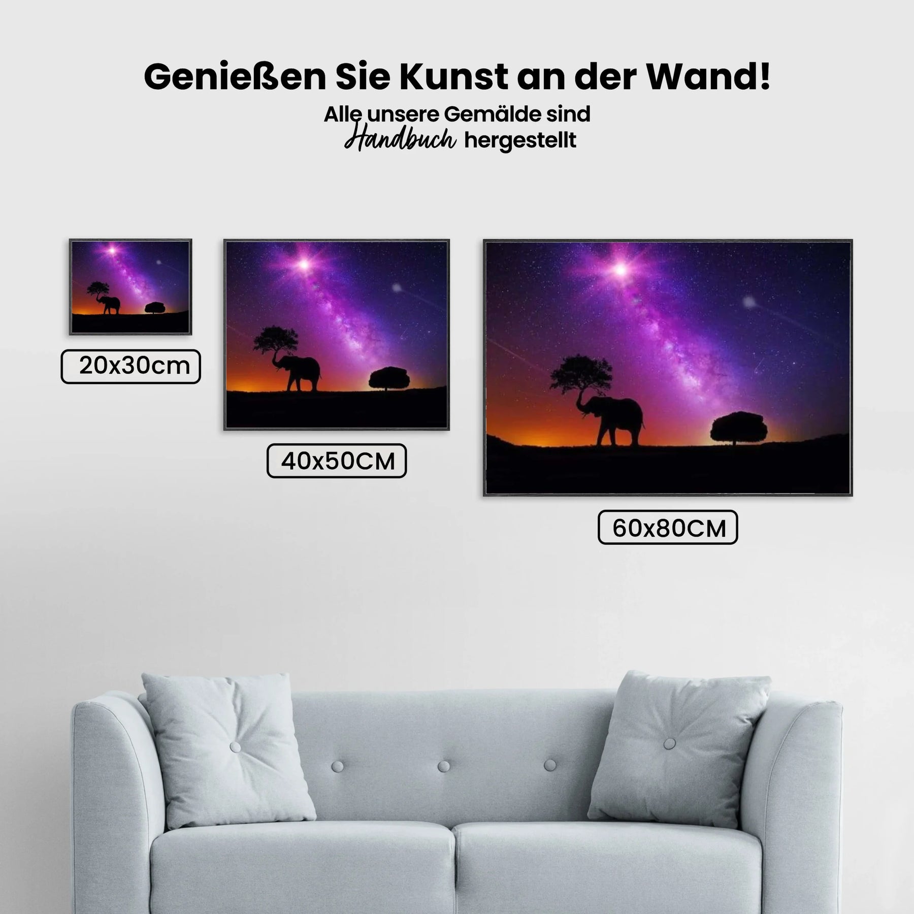 Elefant und Weltraum - Malen nach Zahlen