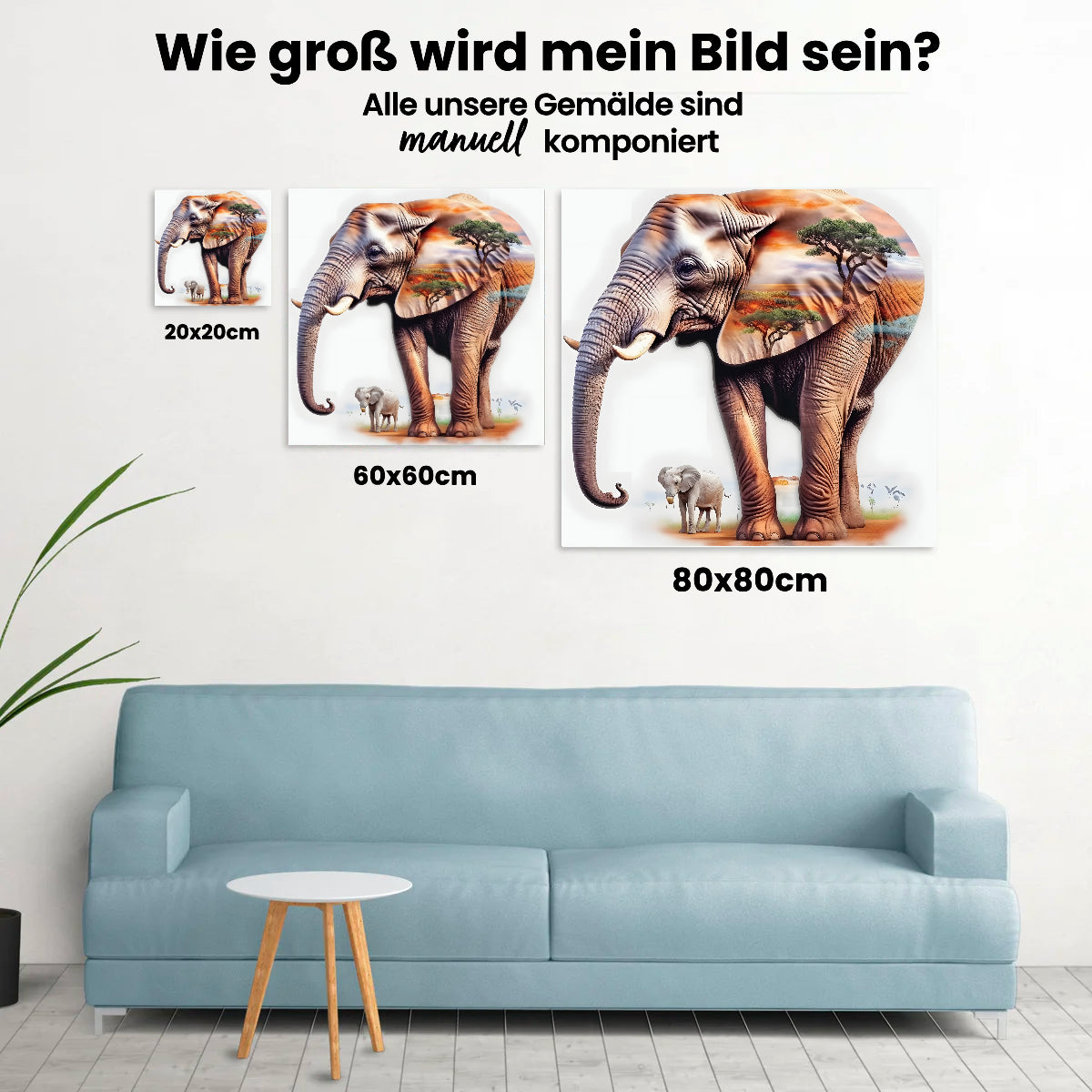 Elefanten Afrika Traumwelt - Malen nach Zahlen