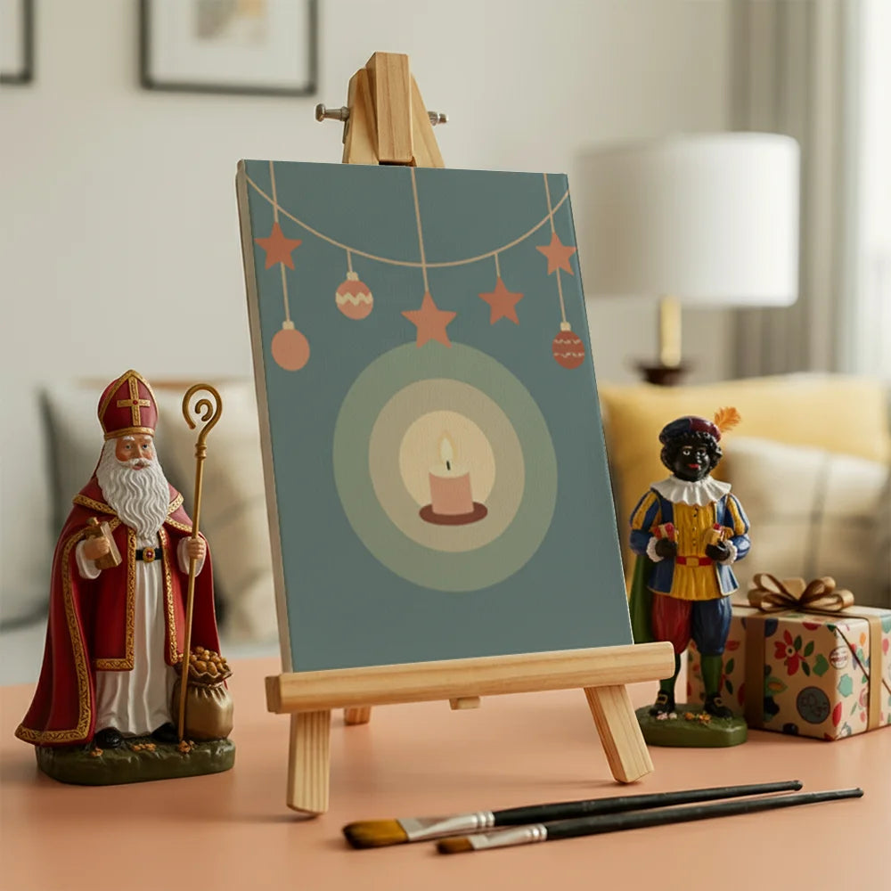 Malen nach Zahlen - 6 Mini-Gemälde | Festliche Kerze