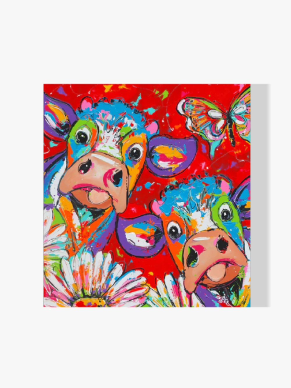 Fröhliche Malerei - Rote Kühe - Malen nach Zahlen