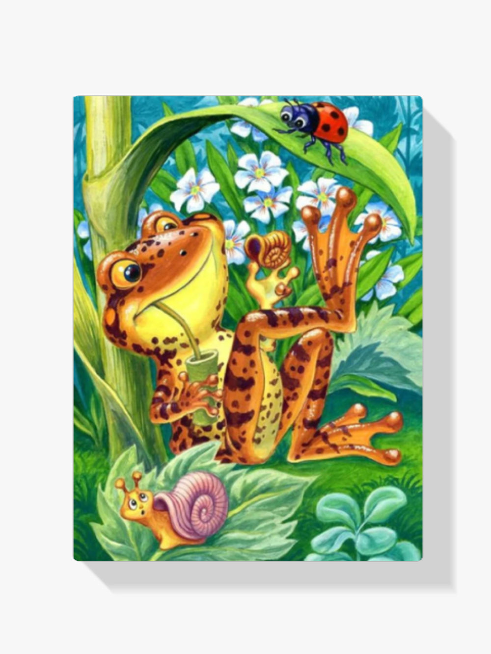 Frosch im Gras - Malen nach Zahlen