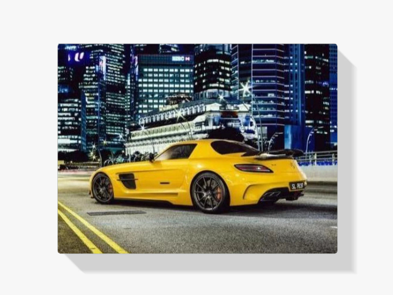 Gelber Sportwagen 2 - Malen nach Zahlen