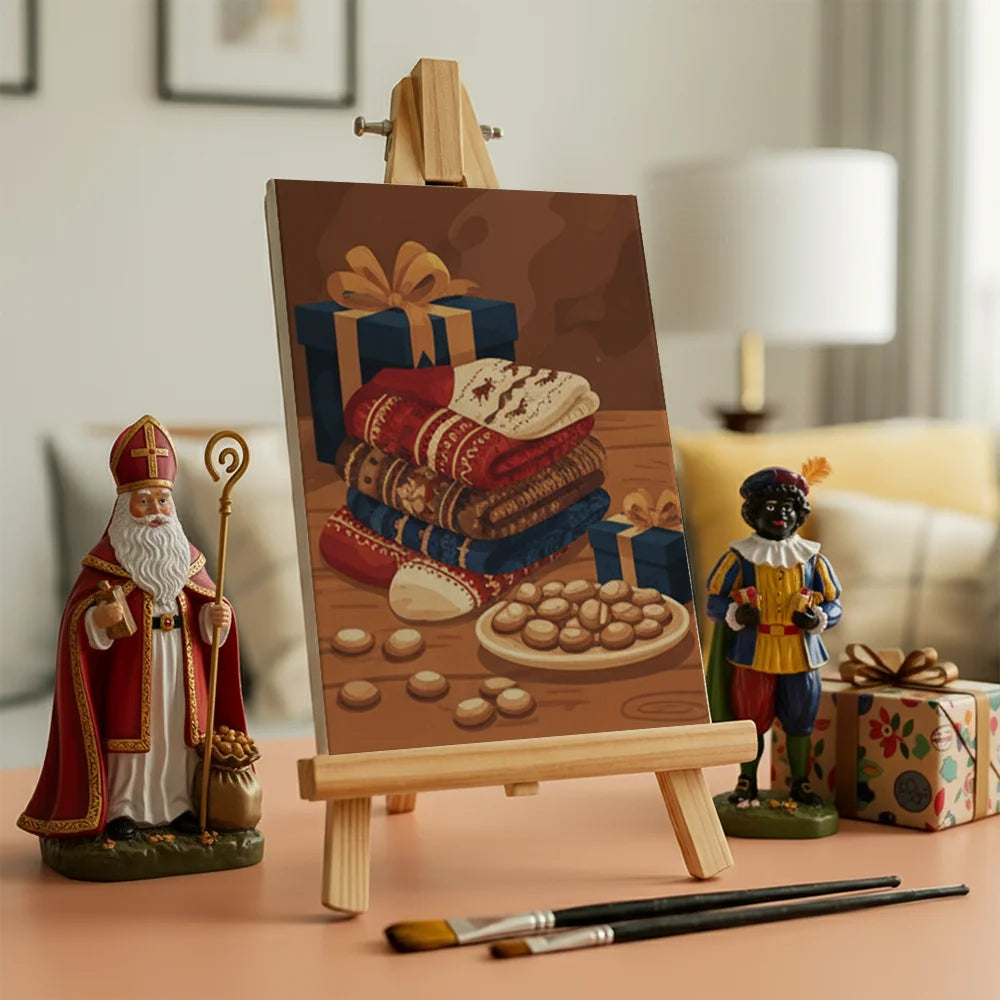 Malen nach Zahlen - 6 Mini-Gemälde | Gemütliche Socken