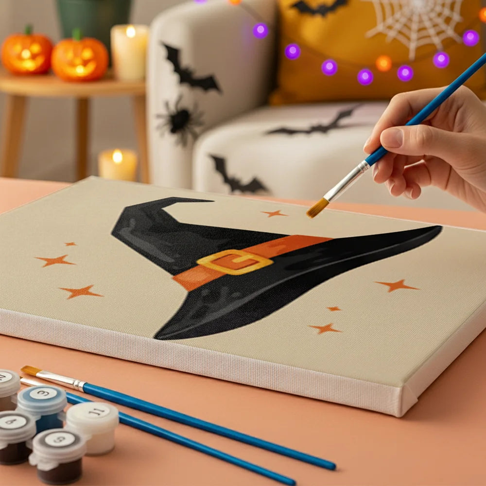 Malen nach Zahlen - 6 Mini-Gemälde | Halloween-Stimmung