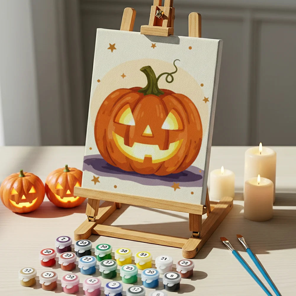 Malen nach Zahlen - 6 Mini-Gemälde | Halloween-Stimmung