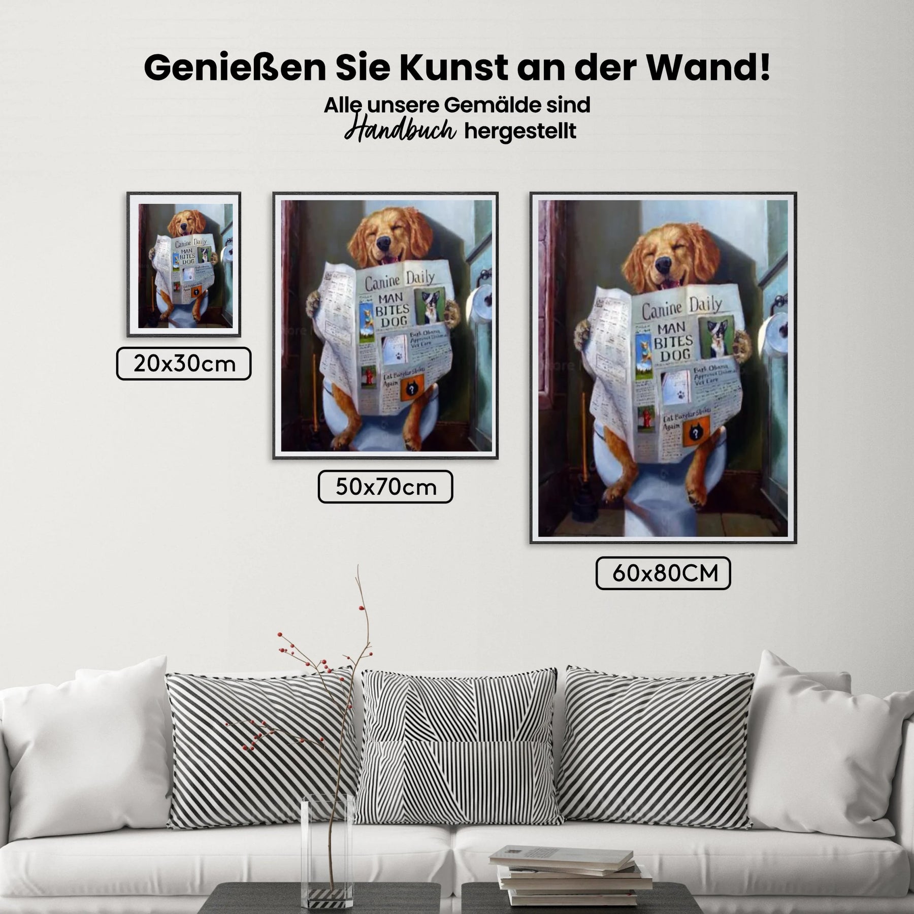 Hund auf der Toilette - Malen nach Zahlen