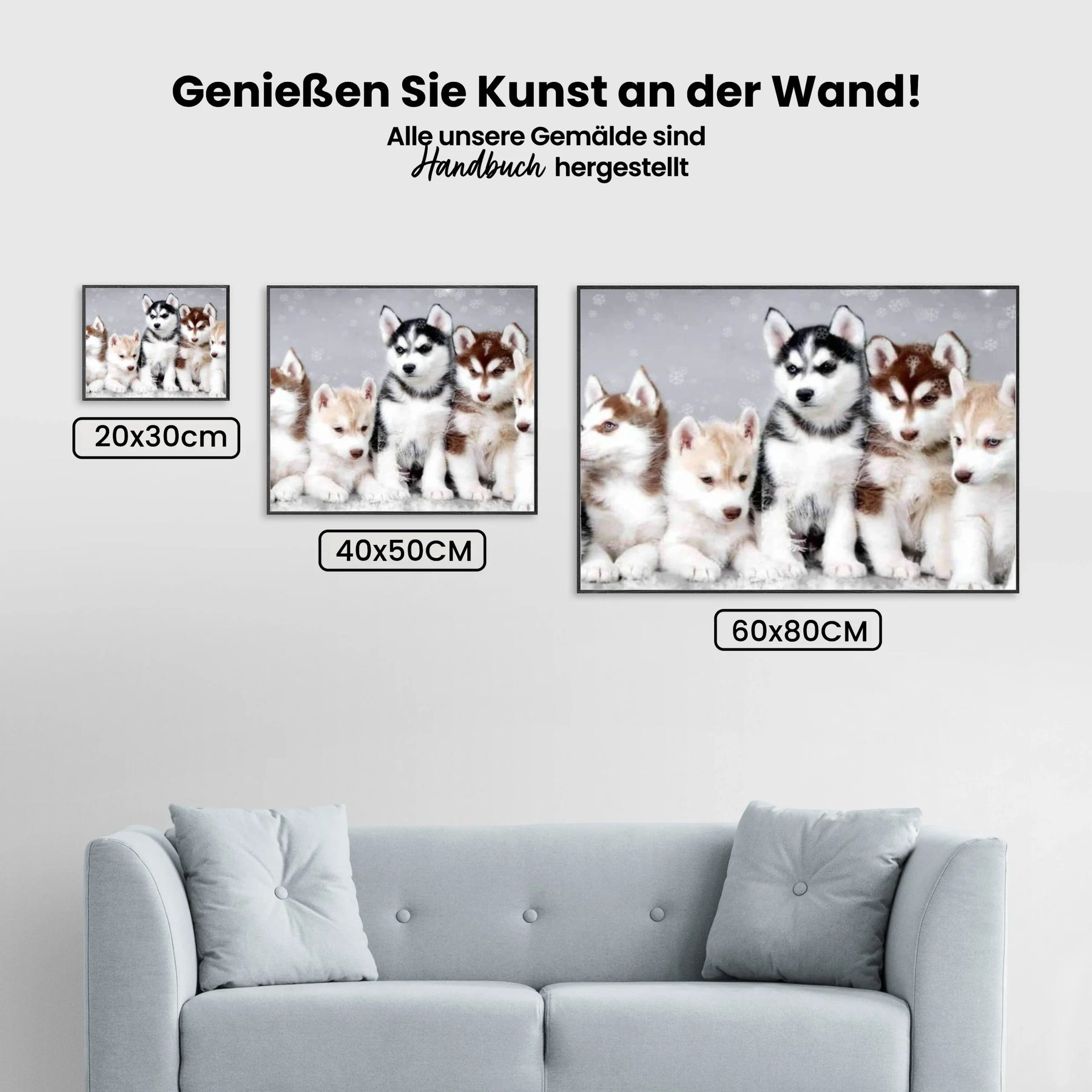 Husky Welpen - Malen nach Zahlen