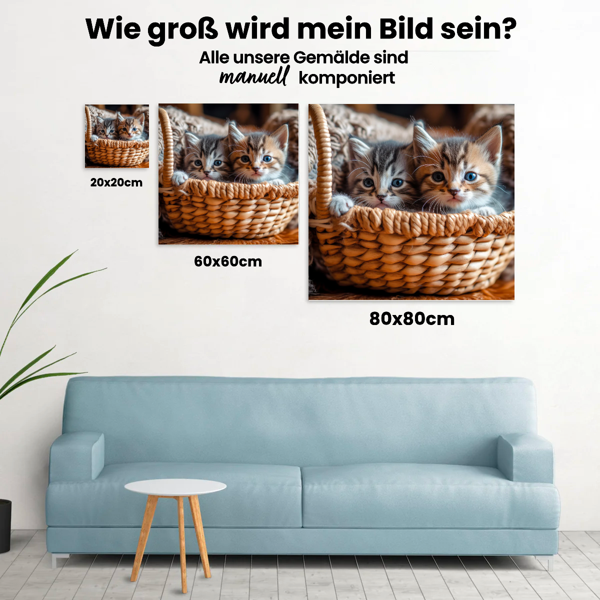 Kätzchen im Korb - Malen nach Zahlen