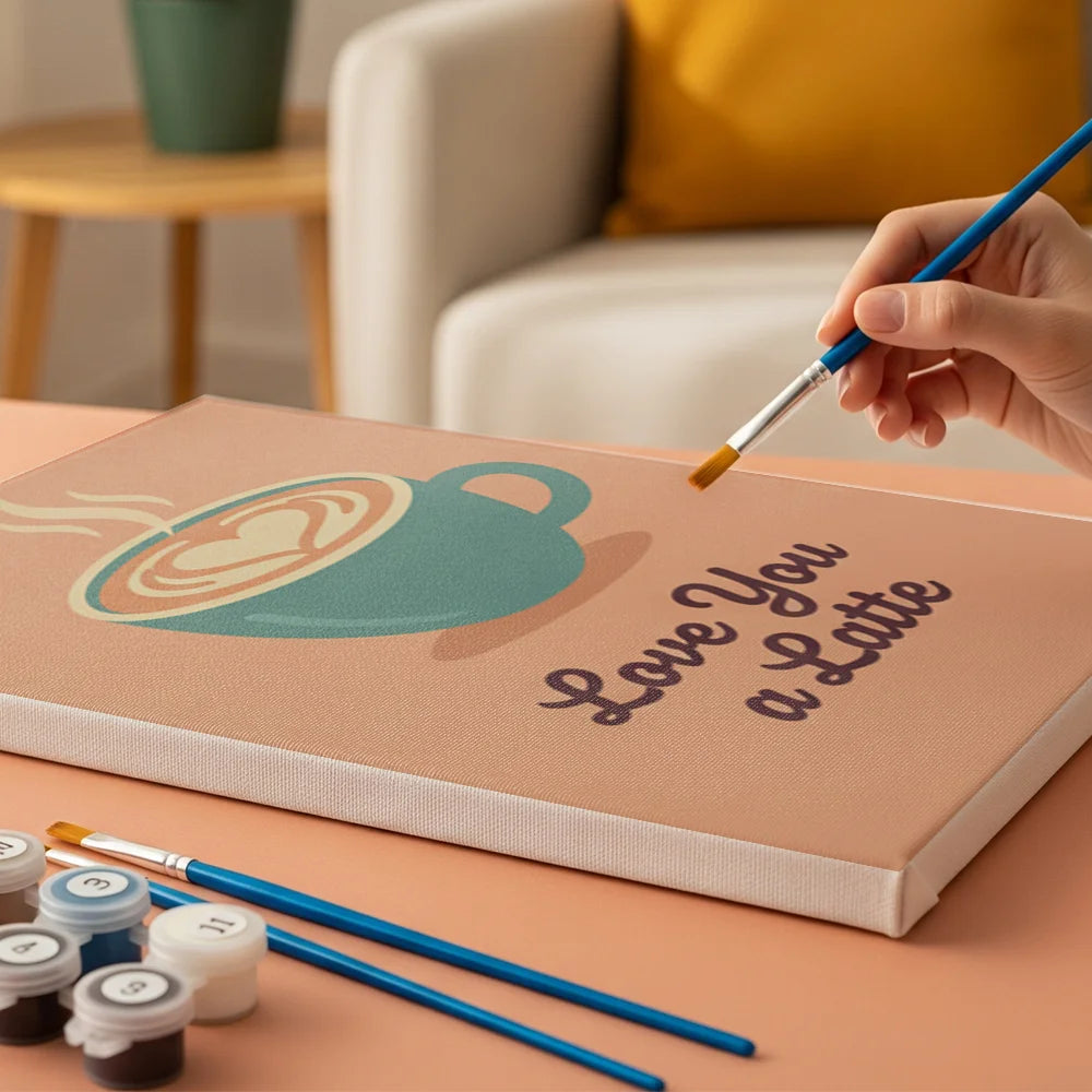 Malen nach Zahlen - 6 Mini-Gemälde | Kaffee & Entspannung