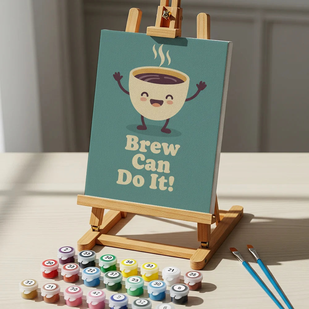 Malen nach Zahlen - 6 Mini-Gemälde | Kaffee & Entspannung