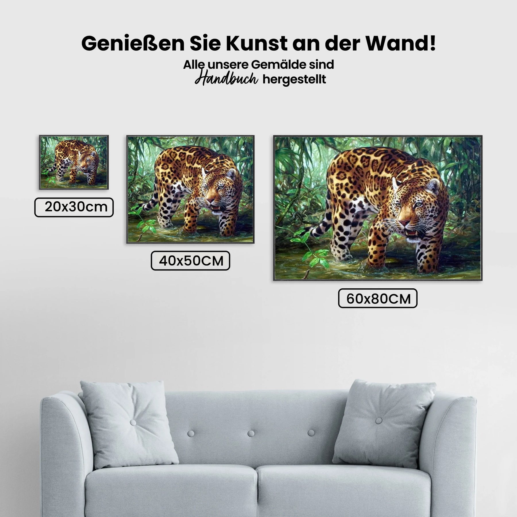 Leopard im Wasser - Malen nach Zahlen