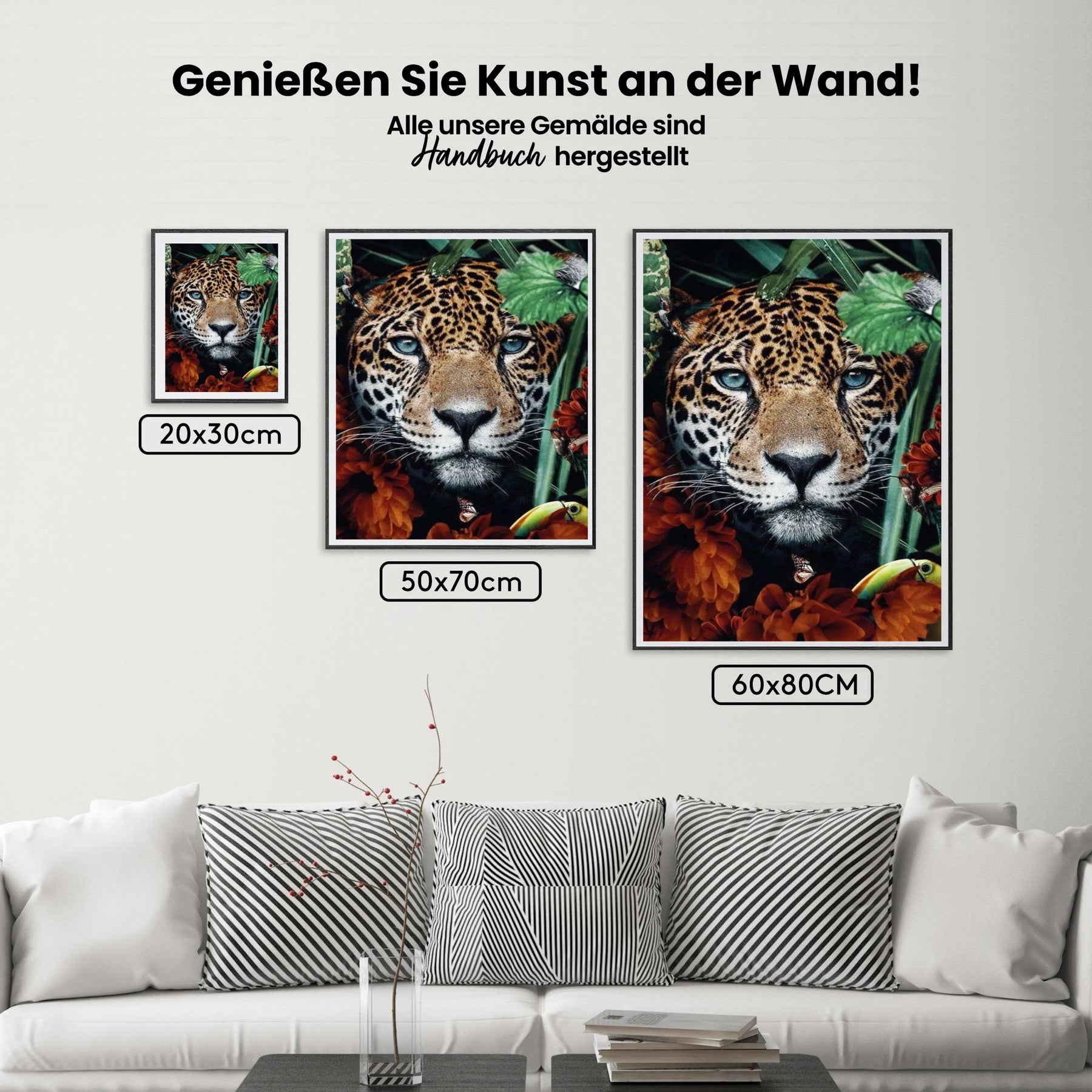 Leopardportrait im Dschungel - Malen nach Zahlen