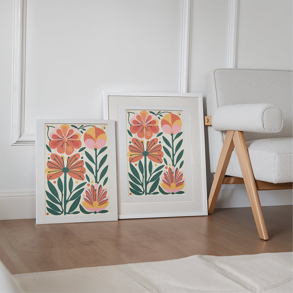 Malen nach Zahlen - 6 Mini-Gemälde | Boho Blumen-Set