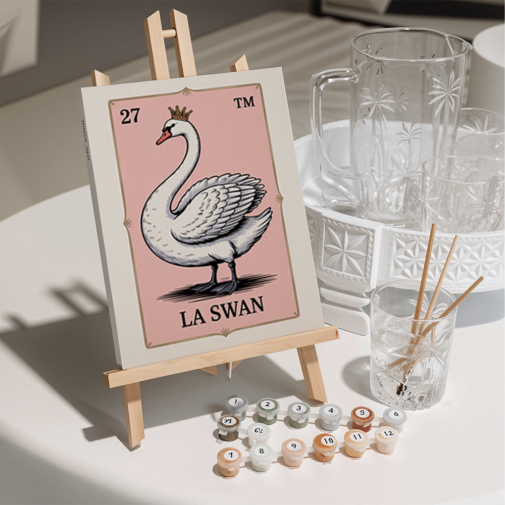 Malen nach Zahlen - 6 Mini-Gemälde | Denk Rosa-Set