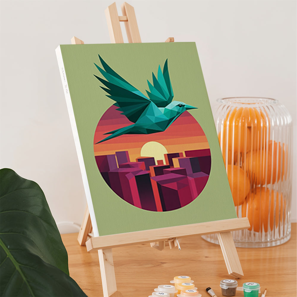 Malen nach Zahlen - 6 Mini-Gemälde | Polygon Poster Kunst-Set