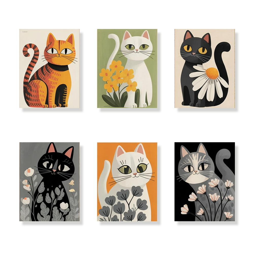 Malen nach Zahlen – 6 Mini-Gemälde Schwänze & Schmuckstücke-Set (9)