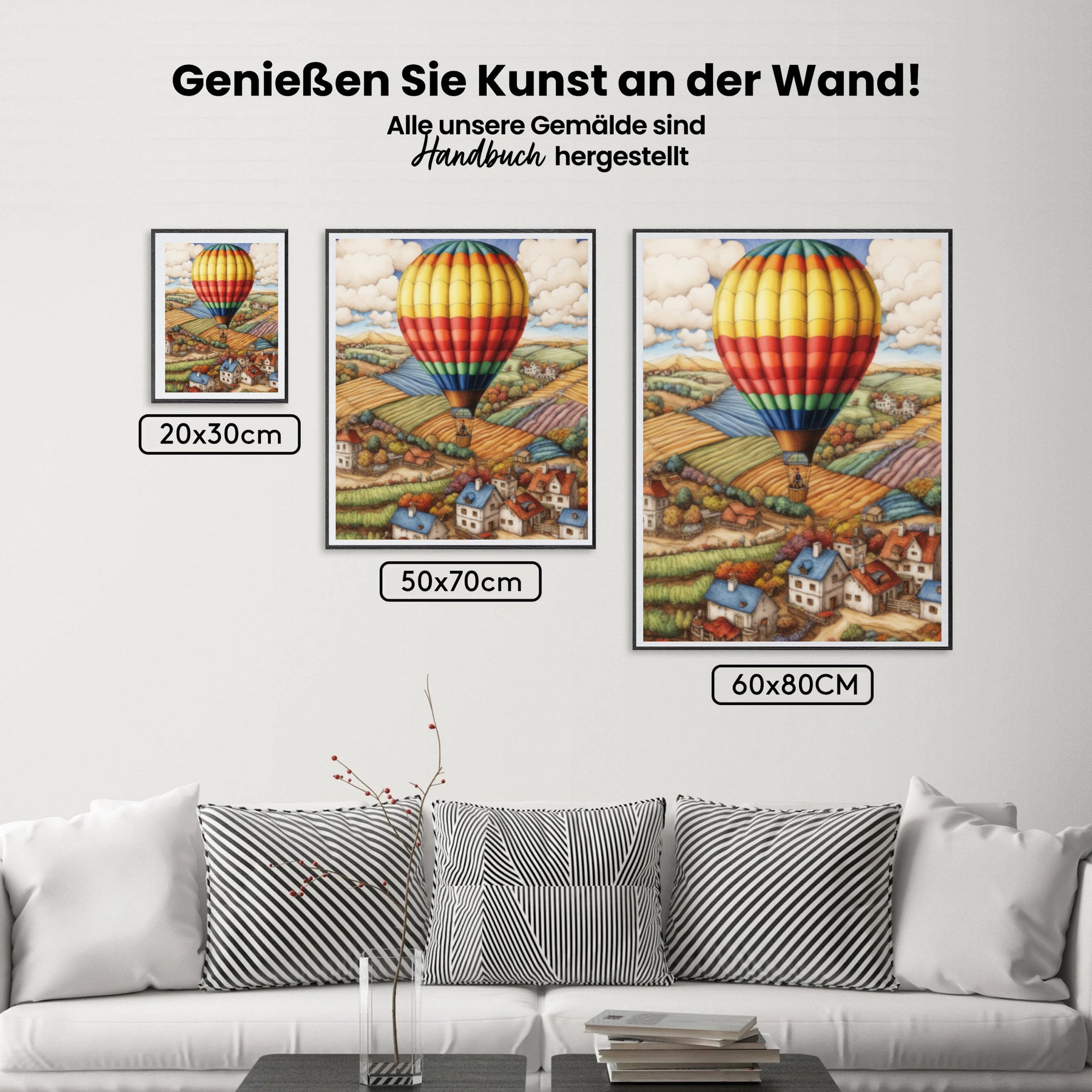 Malen nach Zahlen - Bunter Heißluftballon