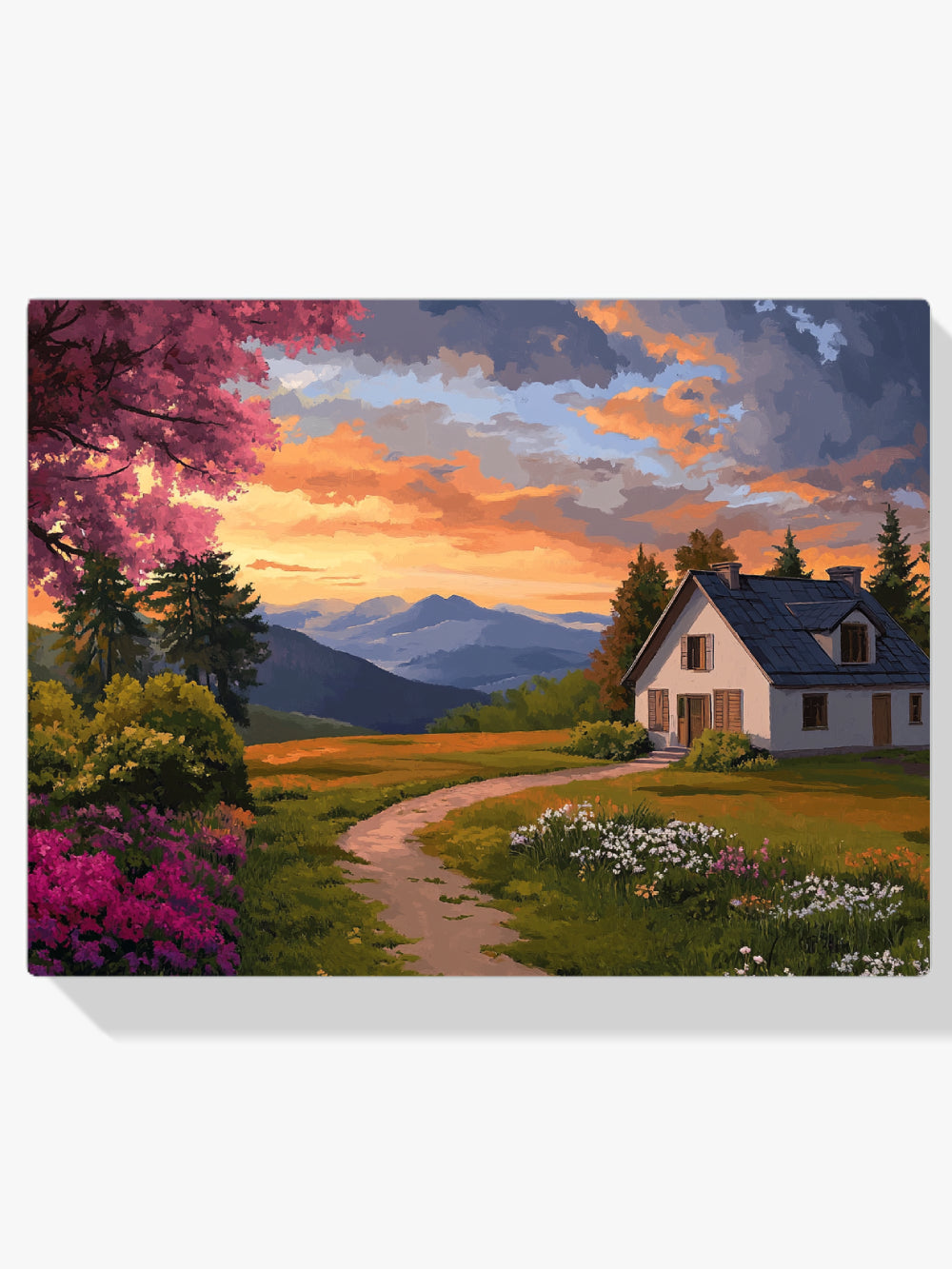 Malen nach Zahlen - Gemütliche Hüttenlandschaft V2