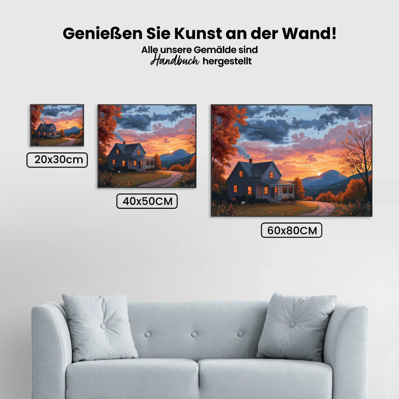 Malen nach Zahlen - Gemütliche Hüttenlandschaft V4