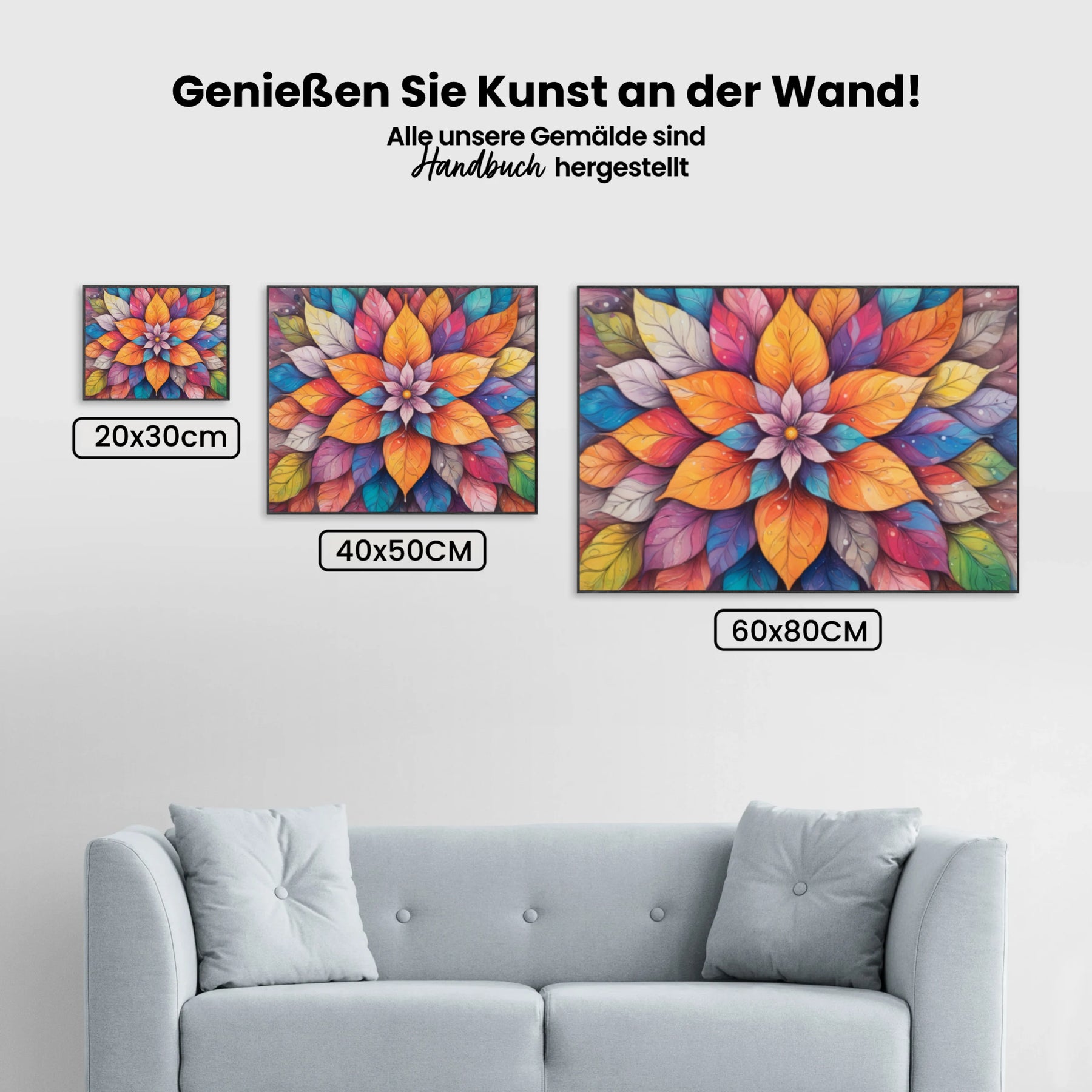 Malen nach Zahlen - Lebendiges Blatt-Mandala