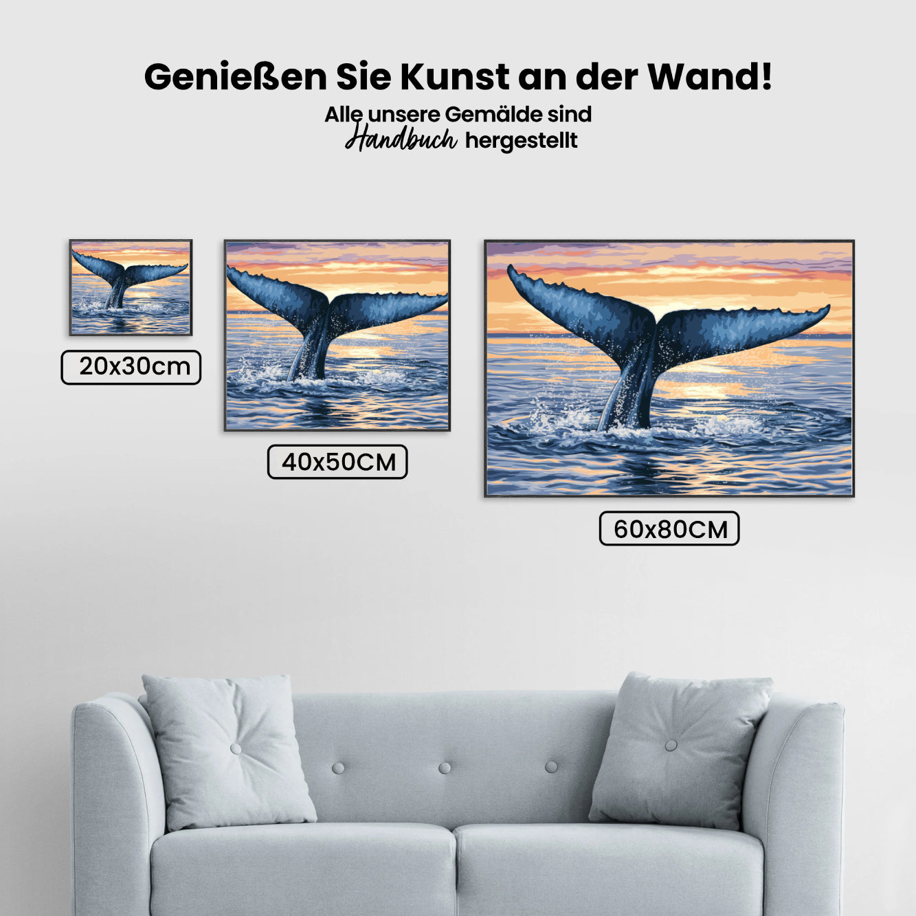 Malen nach Zahlen - Majestätischer Walschwanz der aus dem Meer auftaucht