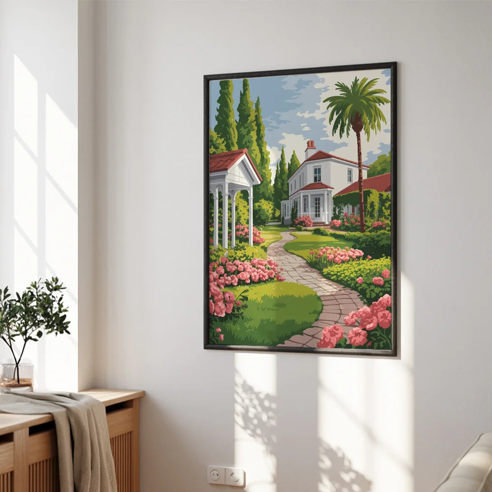 Malen nach Zahlen - Sonnenbeschienener Gartenspaziergang
