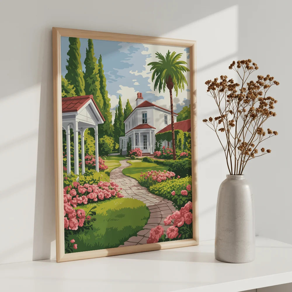 Malen nach Zahlen - Sonnenbeschienener Gartenspaziergang