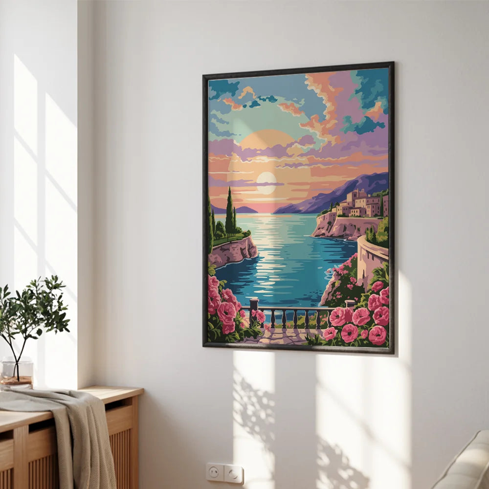 Malen nach Zahlen - Sonnenuntergang über der Provence