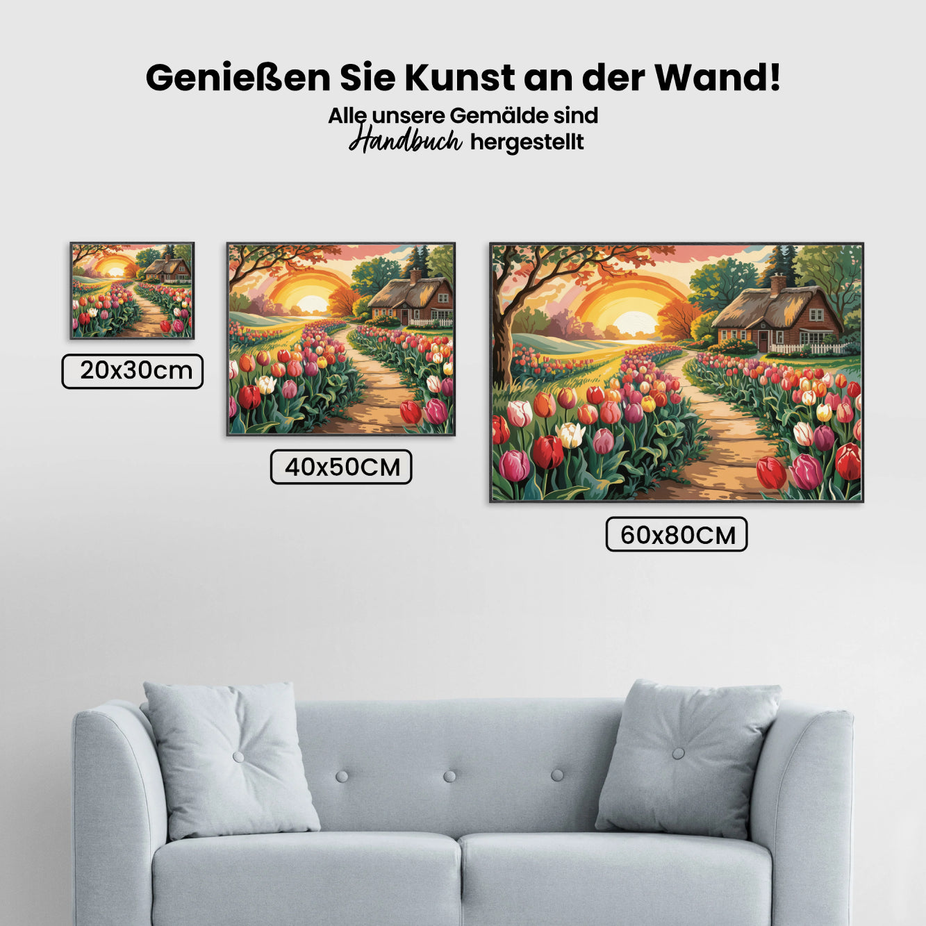 Malen nach Zahlen - Sonnenuntergang über der Tulip Lane