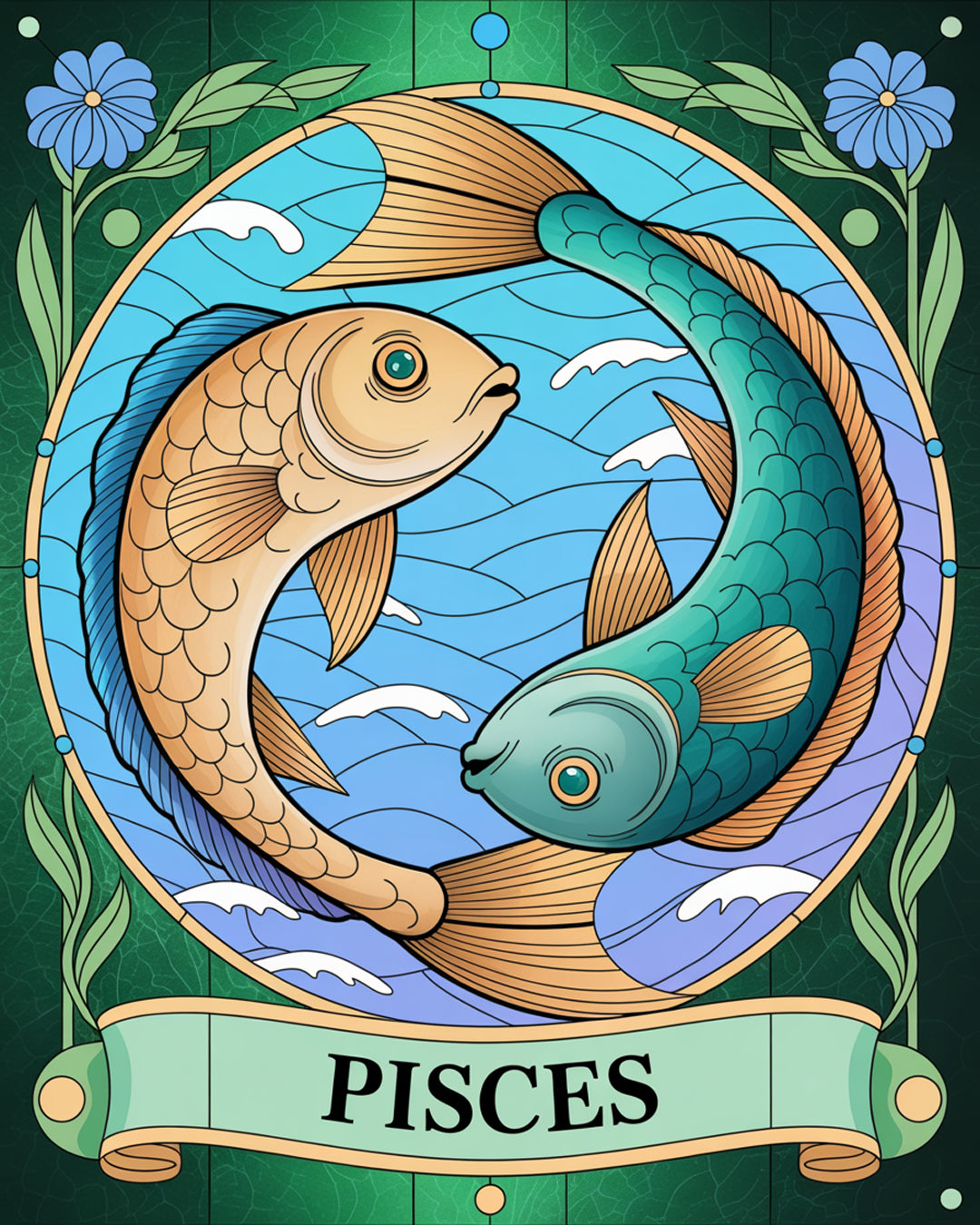 Malen nach Zahlen - Sternzeichen - Fische