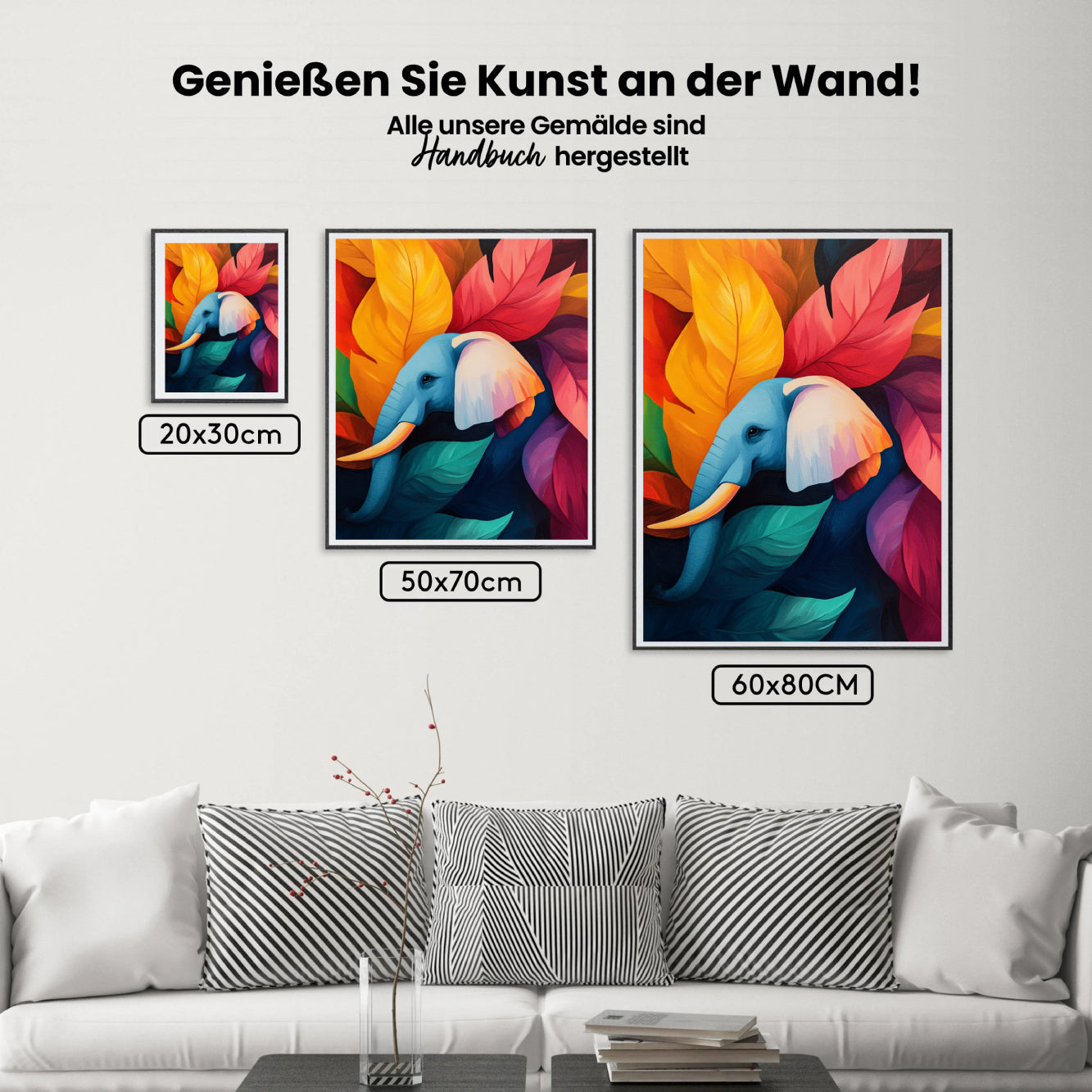 Malen nach Zahlen - Traumlandschaftselefant