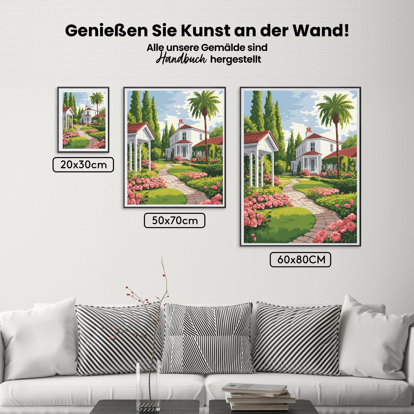 Malen nach Zahlen - Sonnenbeschienener Gartenspaziergang