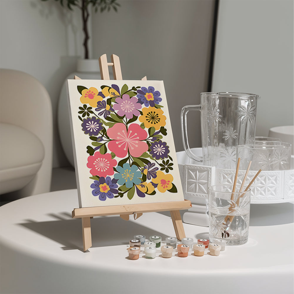 Malen nach Zahlen - 6 Mini-Gemälde | Pflanzen Set