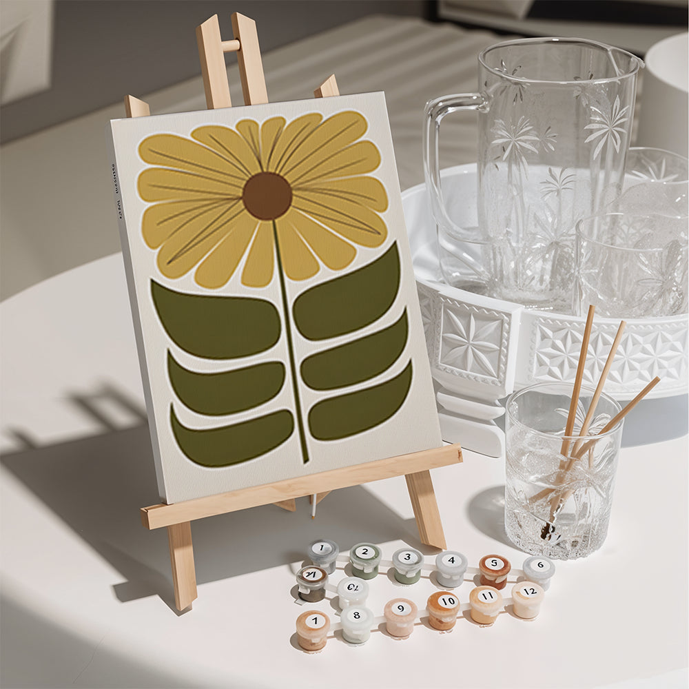 Malen nach Zahlen - 6 Mini-Gemälde | Pflanzen Set